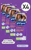 Canped Kids Çoçuklar Için Külot Bez Tekstil Yüzeyli Yaş:8 15 27 57kg 32 Adet 4pk 8 ürün görseli