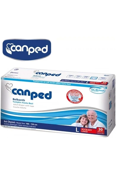 CANPED Hasta Bezi Yetişkin Bel Bantlı L-Büyük Boy 180 Adet ürün görseli