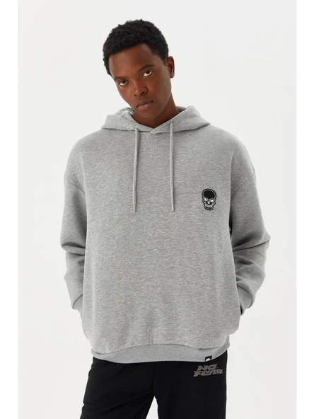 No Fear Erkek Sweatshirt Kapüşonlu Gri M500241 - 3