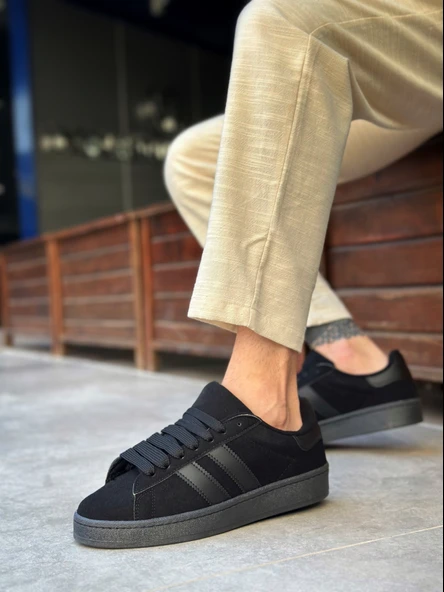 ET0235 İki Çizgili Siyah Taban Erkek Günlük Ayakkabı - Resim 2