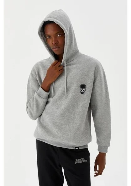 No Fear Erkek Sweatshirt Kapüşonlu Gri M500241 - 4