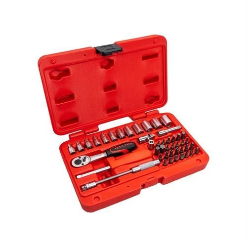 İZELTAŞ 1/4" ALTI KÖŞE LOKMA ANAHTAR VE BİTS SET 45 PARÇA - Resim 2