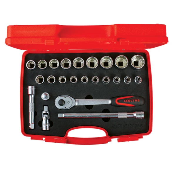 İZELTAŞ 1/2'' ONİKİ KÖŞE LOKMA ANAHTAR TAKIMI 24 PARÇA ürün görseli 1