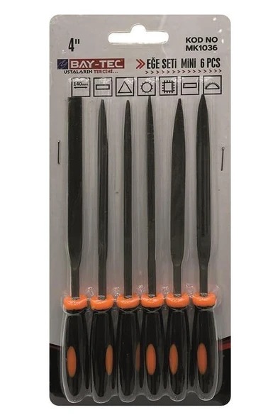 BAYTEC MİNİ EĞE SETİ 4"  6 PCS MK1036 ürün görseli 1