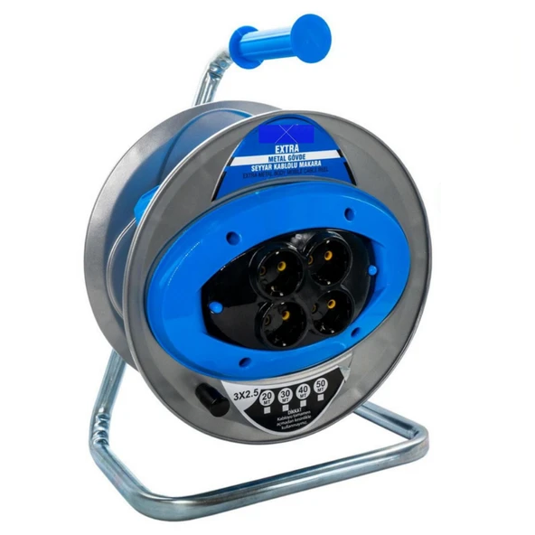 EUROMAAG MAKARALI SEYYAR KABLO 3X1,5 35 MT METAL ürün görseli