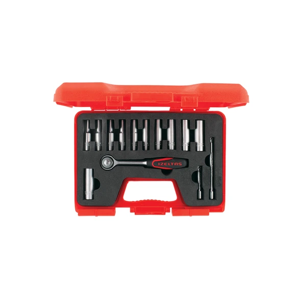 İZELTAŞ 1/4" DERİN LOKMA ANAHTAR TAKIMI 14 PARÇA ürün görseli 1