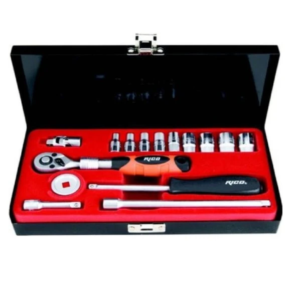 Ri̇co 16 Adet 1/4” Lokma Seti Uzatmalı Cırcır ürün görseli 1