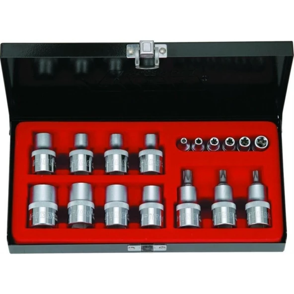 Ri̇co 18 Parça 1/4” - 1/2” İ̇ç Torx Ve Lokmalı Torx Bits Uç Seti ürün görseli 1