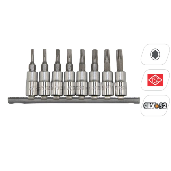 Ri̇co 8 Parça 1/4” Lokmalı Torx Bits Uç Seti ürün görseli 1