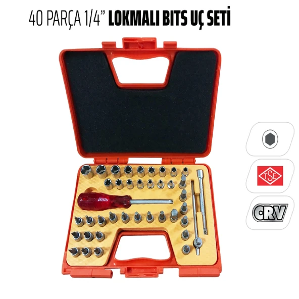 Ri̇co 40 Parça 1/4” Lokmalı Bits Uç Seti ürün görseli 1
