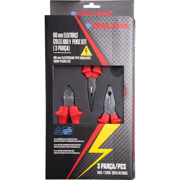 İZELTAŞ 160 MM ELEKTRİKÇİ İZOLELİ 1000 V  SETİ ( 3 PARÇA ) ürün görseli 1