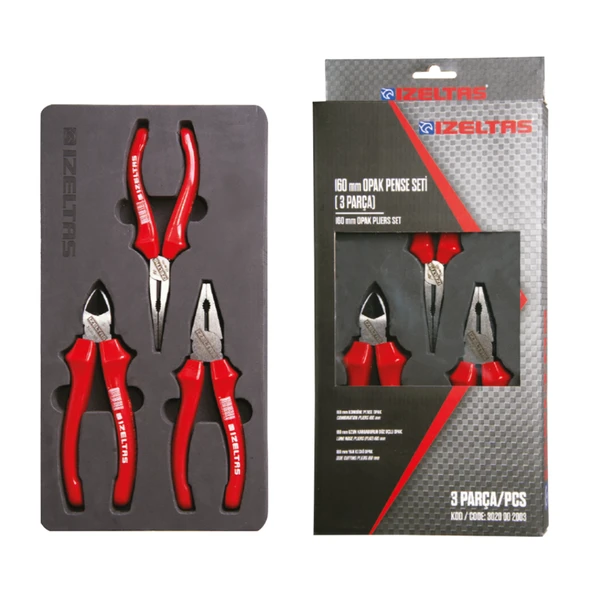 İZELTAŞ OPAK SERİ 3 PARÇA 160 MM  PENSE SETİ ürün görseli 1