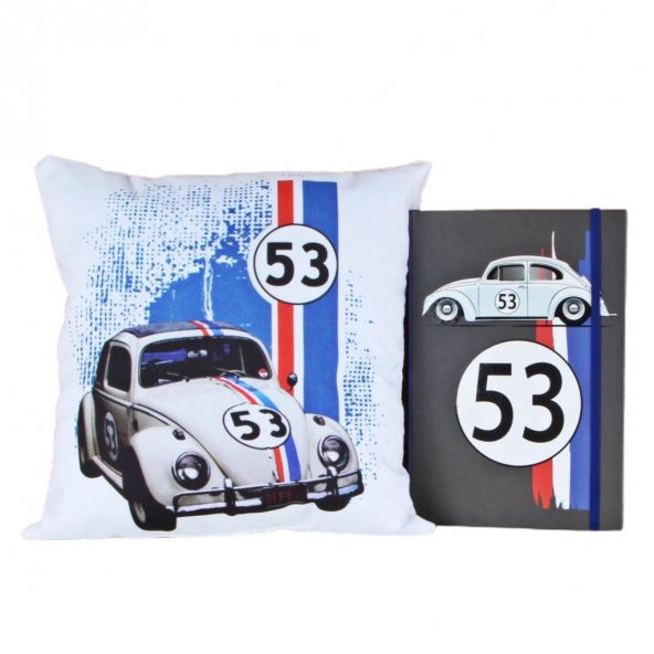 The Love Bug Araba Puf Yastık Lastikli Defter İkili Set - 1