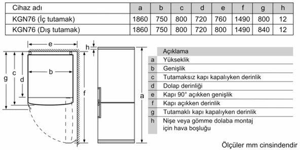Bosch KGN76CXE0N Kombi No Frost Buzdolabı - 7