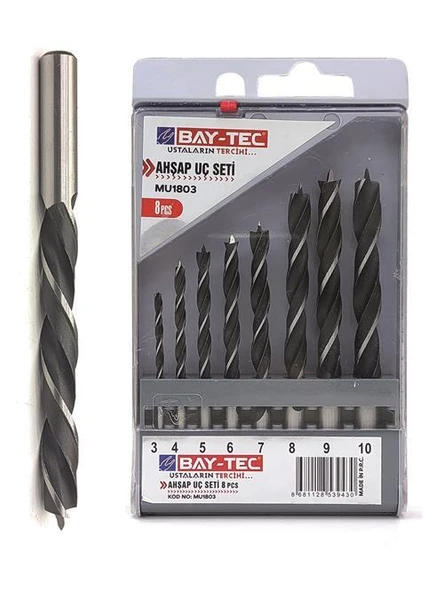 BAYTEC AHŞAP MATKAP UCU SETİ 8 PCS MU1803 ürün görseli 1