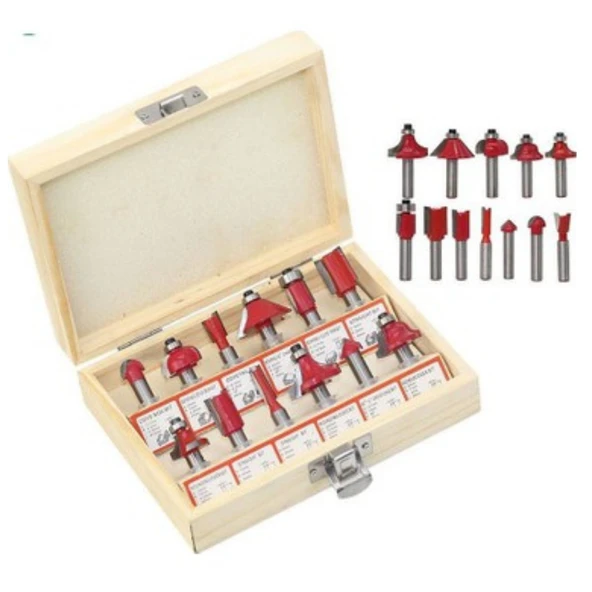 AHŞAP FREZE UÇ SETİ 6mm- 12 PARÇALI ürün görseli 1