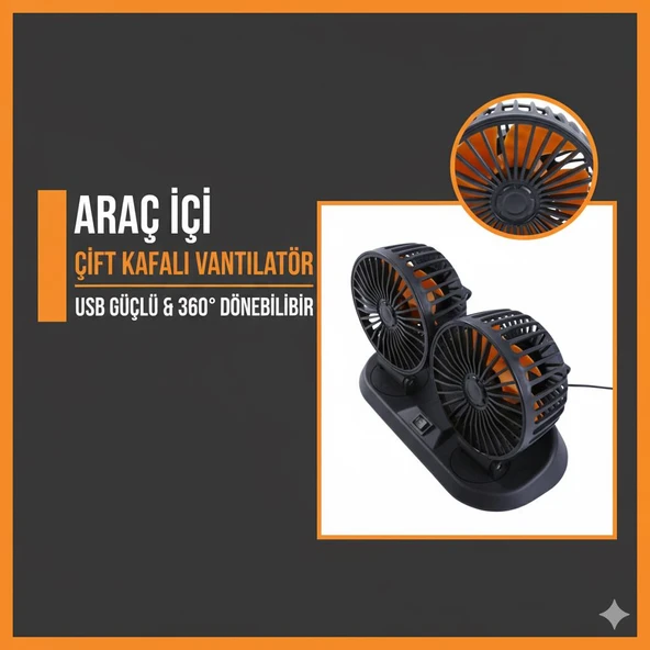 Space Çift başlıklı fan 5 volt USB'li Ev-Ofis-Araç-Tır 2 Modlu Güçlü hava ürün görseli 1