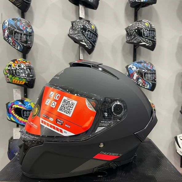 MT Helmets Thunder 4 Sv Solid A1 Mat Siyah Motosiklet Kaskı - 3
