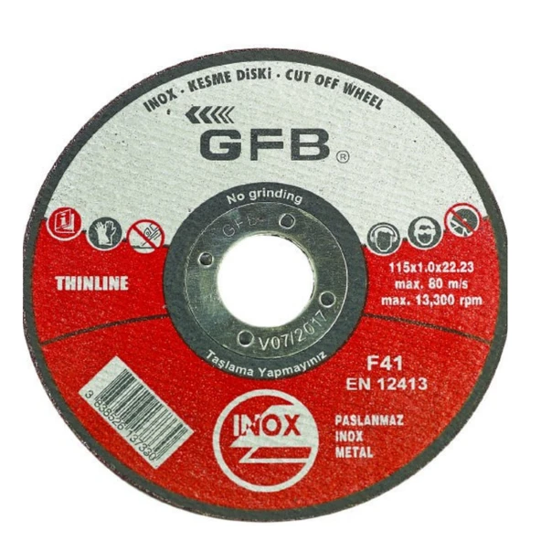 INOX KESME TAŞI 180x16(50 Adet) ürün görseli 1