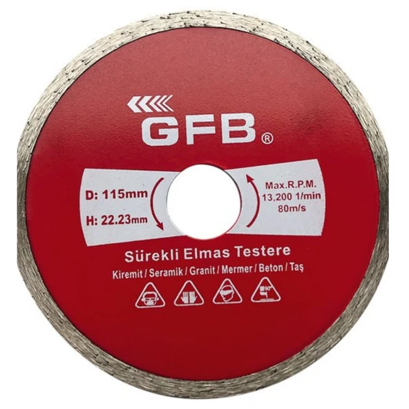 115mm SÜREKLİ TURBO ELMAS MERMER-GRANİT KESİCİ (10 Adet) ürün görseli 1