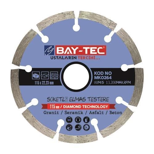 BAYTEC SOKETLİ ELMAS TESTERE 115 MM MK0264 ürün görseli 1