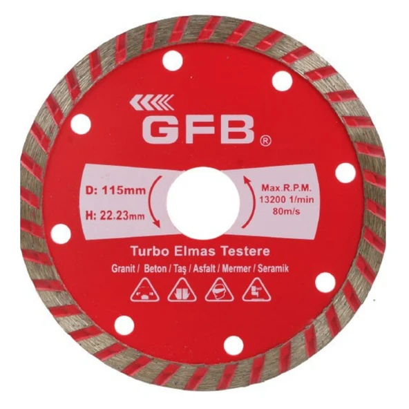 115mm TURBO ELMAS MERMER-GRANİT KESİCİ (10 Adet) ürün görseli 1