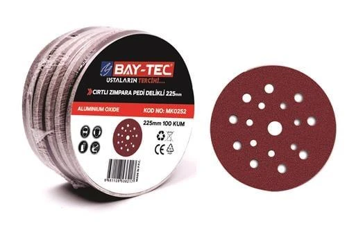 BAYTEC CIRTLI ZIMPARA PEDİ DELİKLİ 225 MM 220 KUM MK0256 - 1