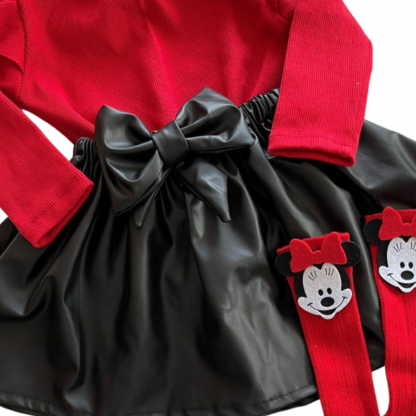 Deri Etek Badi, Mikili Diz altı Çorap takımı - 2