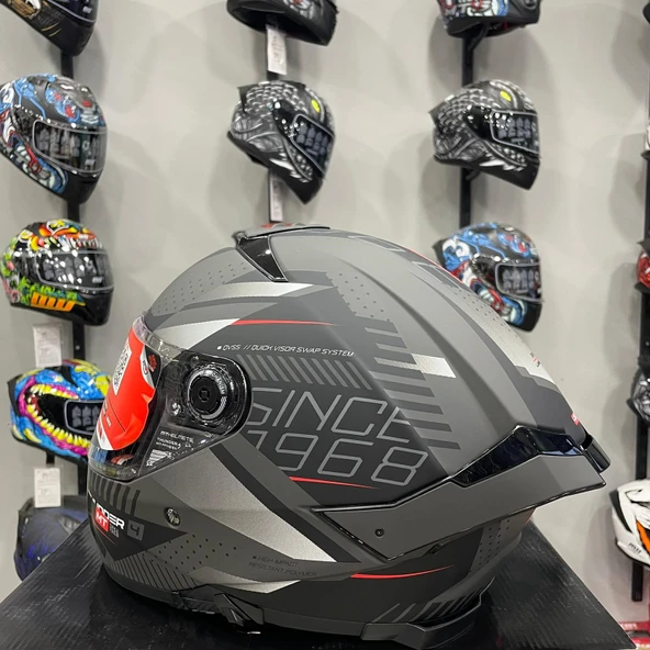 MT Helmets Thunder 4 Sv Luminence D1 Mat Gri/siyah - 4