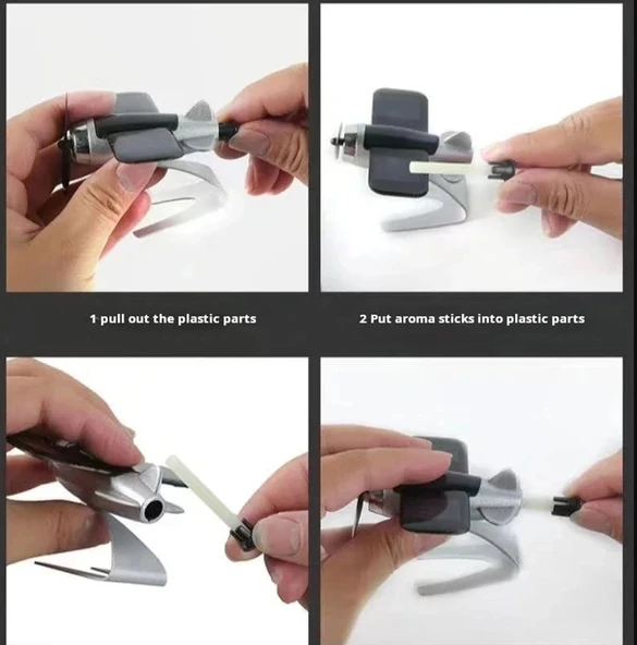 Güneş Enerjisi İle Çalışan Pervaneli Uçak Temalı Oto Kokusu - 5