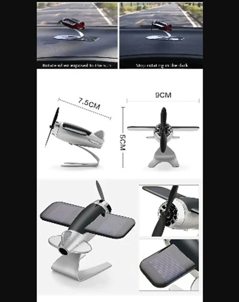 Güneş Enerjisi İle Çalışan Pervaneli Uçak Temalı Oto Kokusu - 4