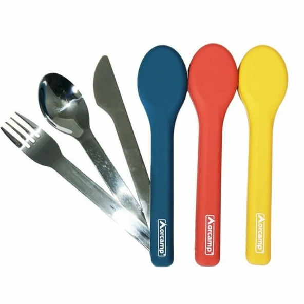 ORCAMP OUT-1970 MAVİ ÇATAL KAŞIK BIÇAK SEYEHAT SETİ ürün görseli 1