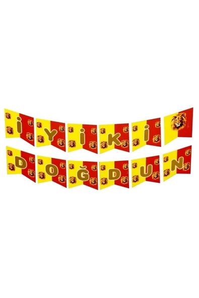 Sarı Kırmızı Taraftar Iyi Ki Doğdun Banner Ve 5 Adet Sarı Balon - 5 Adet Kırmızı Balon Set - Resim 3