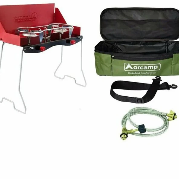 ORCAMP K-629 KATLANIR İKİLİ KAMP OCAK (ÇANTALI & ADAPTÖR SETLİ) ürün görseli