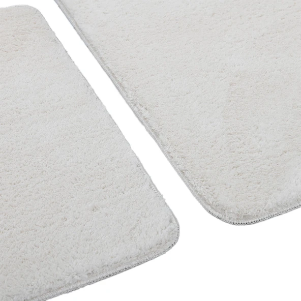 2'li Peluş Banyo Paspası Takımı – Yumuşak Kaymaz Tabanlı Klozet Takımı 60x50 - 60x100 - 3