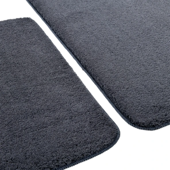 2'li Peluş Banyo Paspası Takımı – Yumuşak Kaymaz Tabanlı Klozet Takımı 60x50 - 60x100 - 6