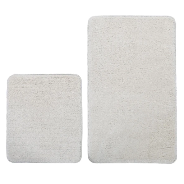 2'li Peluş Banyo Paspası Takımı – Yumuşak Kaymaz Tabanlı Klozet Takımı 60x50 - 60x100 - 2