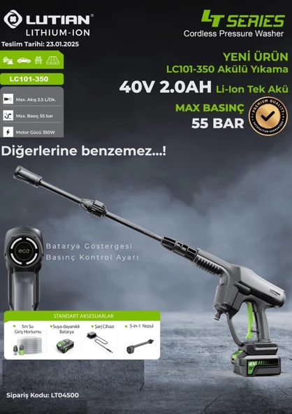 LUTİAN TEK AKÜLÜ YIKAMA MAKİNASI 55 BAR ürün görseli