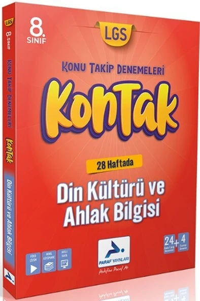 8. Sınıf LGS Din Kültürü ve Ahlak Bilgisi Kontak Konu Takip Denemeleri Paraf Yayınları ürün görseli