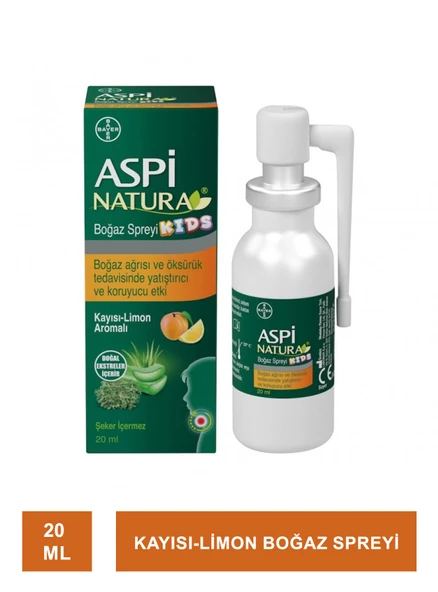 Aspi Natura Kids Boğaz Spreyi Kayısı-Limon 20 ml