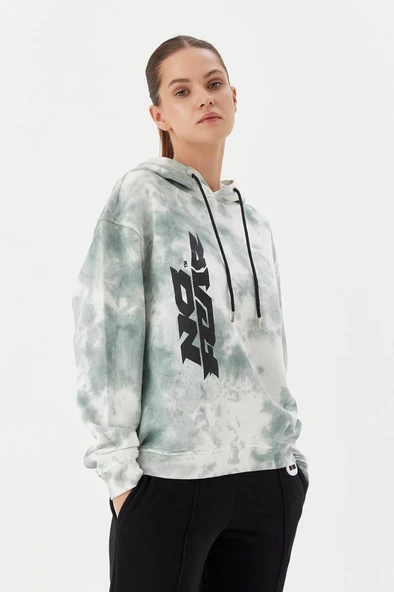 No Fear Kadın Sweatshirt Crop Batik Yeşil 72532 - 14