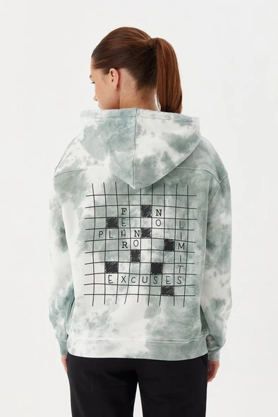 No Fear Kadın Sweatshirt Crop Batik Yeşil 72532 - 9