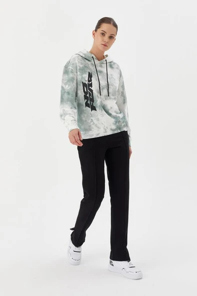 No Fear Kadın Sweatshirt Crop Batik Yeşil 72532 - 4