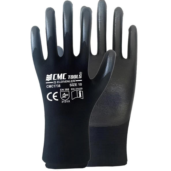 CMC 1/2 ELDİVEN SİYAH - SİYAH ORJİNAL 1738 (12 ADET) ürün görseli 1