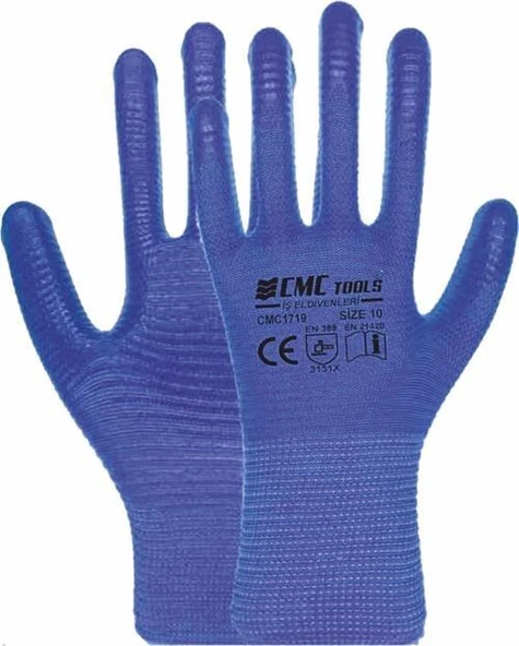 CMC ZEBRA ELDİVEN 1/2 MAVİ-SİYAH CMC1723 (12 ADET) ürün görseli 1