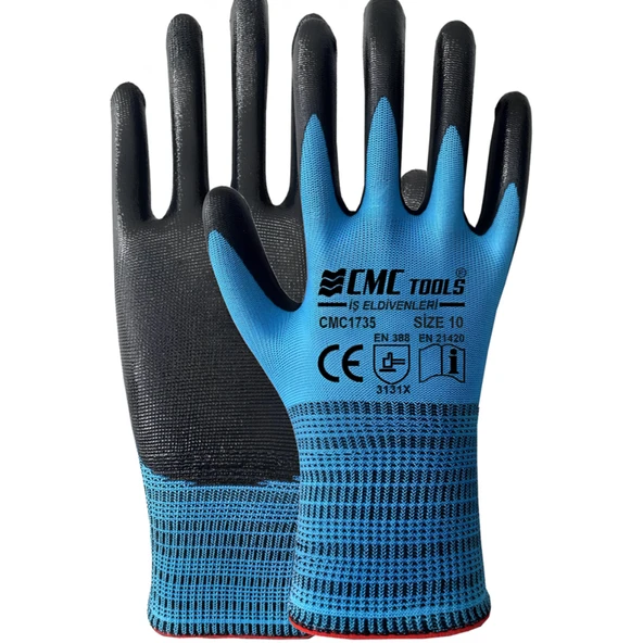 CMC 1/2 ELDİVEN MAVİ - SİYAH ORJİNAL 1735 (12 ADET) ürün görseli 1