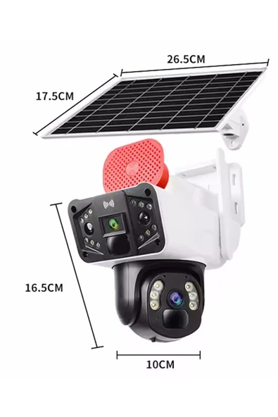 O-KAM Okam 3915 4g 6mp Dual Lens Güneş Panelli Solar Sirenli Güvenlik Kamerası "beyaz Renk" - 3