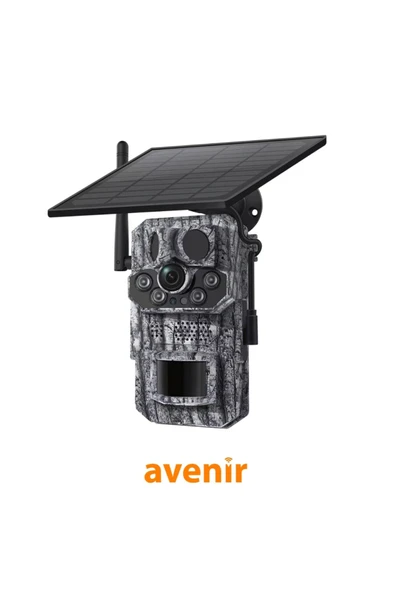 AVENİR AV-S443H 3mp 4g Solar Panelli Gps Black Light Fotokapan Gece Görüşlü Sesli Kamera