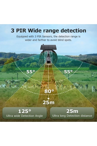 AVENİR AV-S443H 3mp 4g Solar Panelli Gps Black Light Fotokapan Gece Görüşlü Sesli Kamera - 4