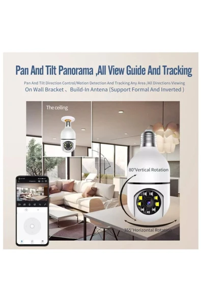 O-KAM 4045 Blub Lamba Robot Kamera 4mm Lens Wifili Okam Pro Uygulama - 3